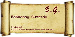Babocsay Gusztáv névjegykártya