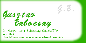gusztav babocsay business card